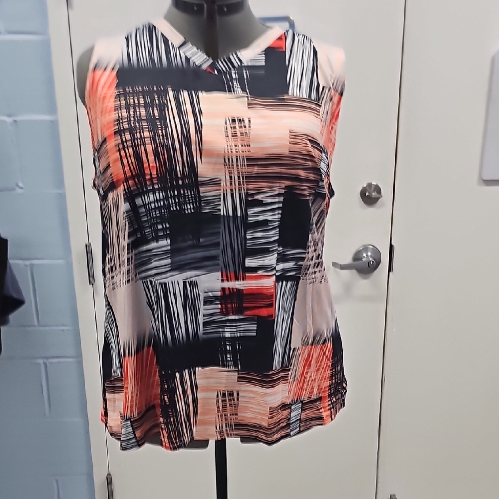 SHEIN Multicolor Abstract Sleeveless Blouse